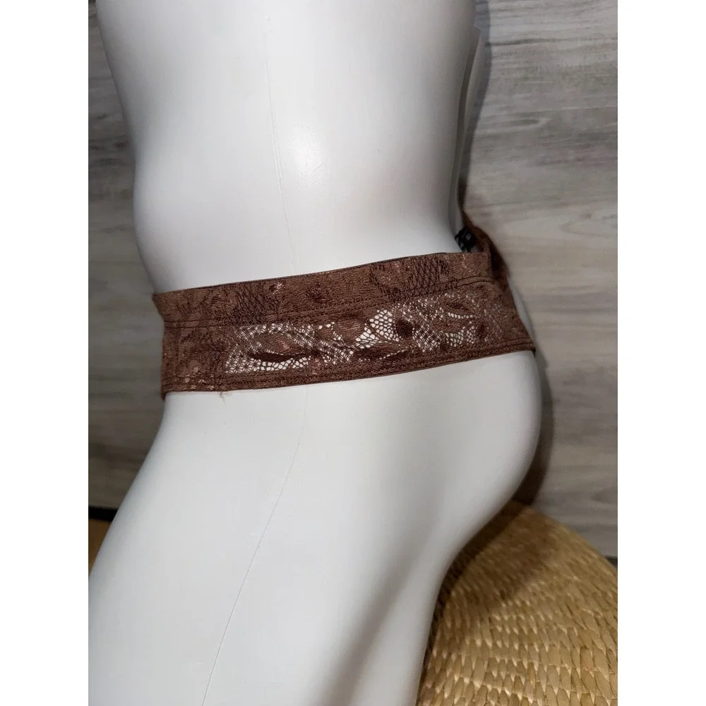 Cosabella Never Say Never Classic G-String Thong Brown Lace G-String NWT‎ L
